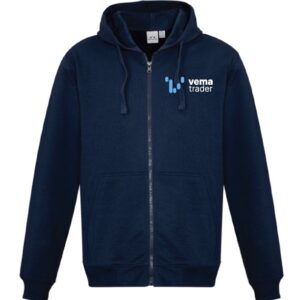 crypto trading with VEMA trader zip hoodie front
